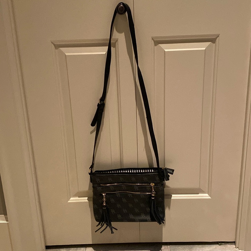 Black monogram cross body